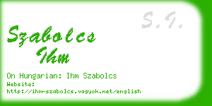 szabolcs ihm business card